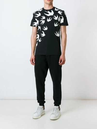 Shop Mcq By Alexander Mcqueen 'swallow' T-shirt In Black