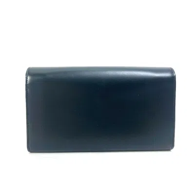 Pre-owned Cartier Black Leather Long Wallet (bi-fold) ()