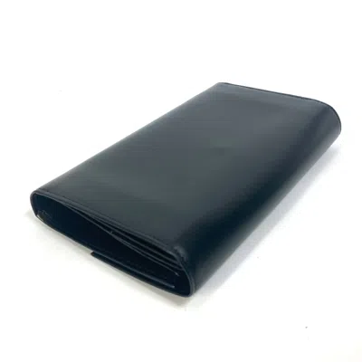 Pre-owned Cartier Black Leather Long Wallet (bi-fold) ()