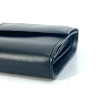 Pre-owned Cartier Black Leather Long Wallet (bi-fold) ()