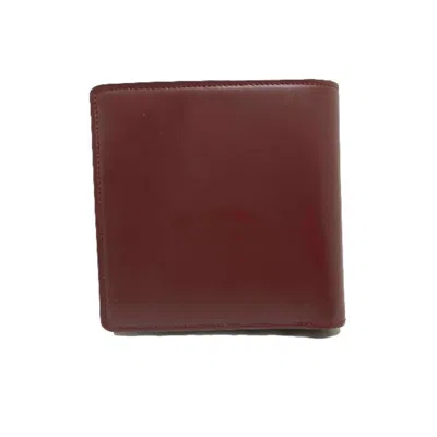 Pre-owned Cartier Wine Red Leather Wallet (bi-fold) ()