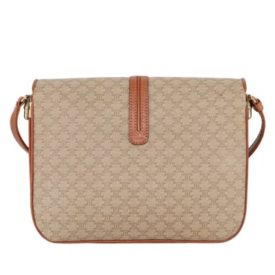 Pre-owned Celine Céline Triomphe Vintage Beige Canvas Shoulder Bag ()