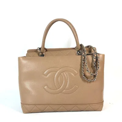 Pre-owned Chanel Beige Caviar Leather Shoulder Bag Tote Bag ()