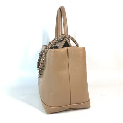 Pre-owned Chanel Beige Caviar Leather Shoulder Bag Tote Bag ()