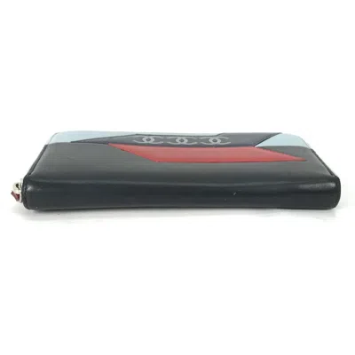 Pre-owned Chanel Black Leather Long Wallet (bi-fold) ()