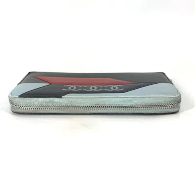 Pre-owned Chanel Black Leather Long Wallet (bi-fold) ()