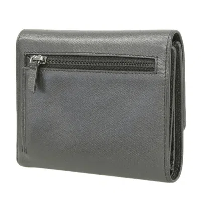 Pre-owned Chanel Black Leather Wallet (tri-fold) ()