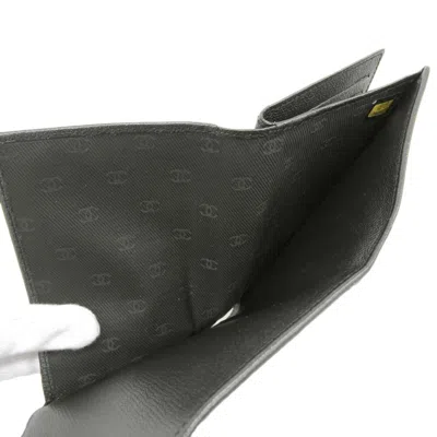 Pre-owned Chanel Black Leather Wallet (tri-fold) ()