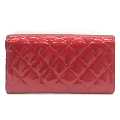 Pre-owned Chanel Matelasse Bordeaux Wine Leather Long Wallet (bi-fold) () In Bordeaux, Wine