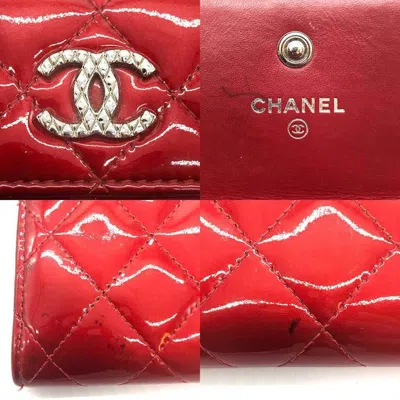 Pre-owned Chanel Matelasse Bordeaux Wine Leather Long Wallet (bi-fold) () In Bordeaux, Wine