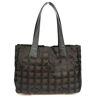 Pre-owned Chanel New Travel Line Brown Nylon Handbag Tote Bag ()
