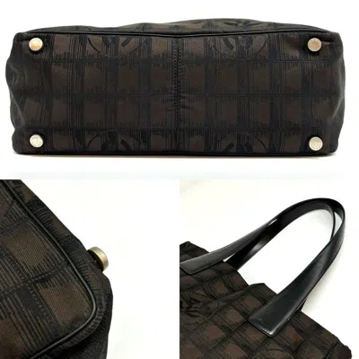 Pre-owned Chanel New Travel Line Brown Nylon Handbag Tote Bag ()