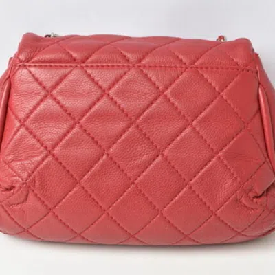Pre-owned Chanel Red Color Leather Shoulder Bag ()