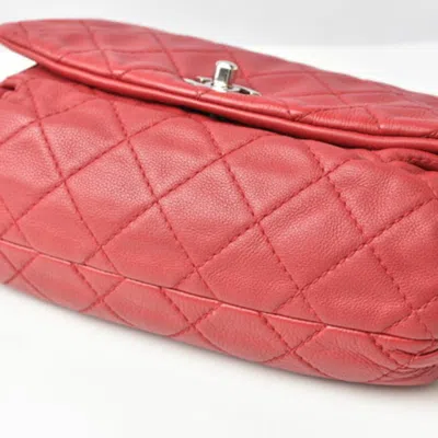 Pre-owned Chanel Red Color Leather Shoulder Bag ()
