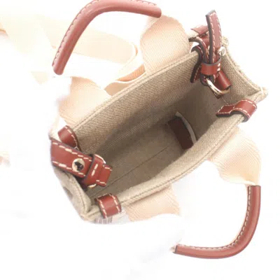 Chloé Beige Brown Canvas Leather Handbag Tote Bag In Beige, Brown