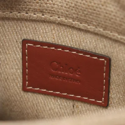 Chloé Beige Brown Canvas Leather Handbag Tote Bag In Beige, Brown