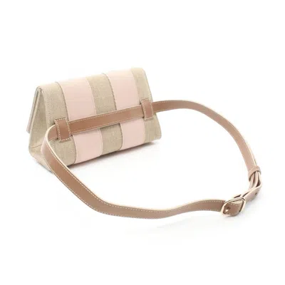 Chloé Beige Brown Pink Fabric Leather Shoulder Bag In Beige, Brown, Pink