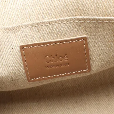 Chloé Beige Brown Pink Fabric Leather Shoulder Bag In Beige, Brown, Pink