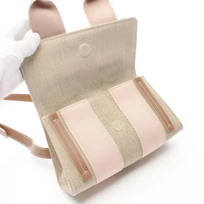 Chloé Beige Brown Pink Fabric Leather Shoulder Bag In Beige, Brown, Pink