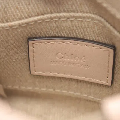 CHLOÉ CHLOÉ BEIGE PINK CANVAS LEATHER SHOULDER BAG 