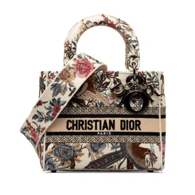 Dior Christian  Multi-color White Canvas Handbag Shoulder Bag In Multi-color, White