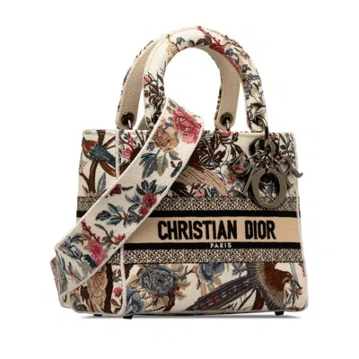 Dior Christian  Multi-color White Canvas Handbag Shoulder Bag In Multi-color, White