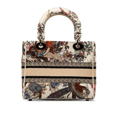 Dior Christian  Multi-color White Canvas Handbag Shoulder Bag In Multi-color, White