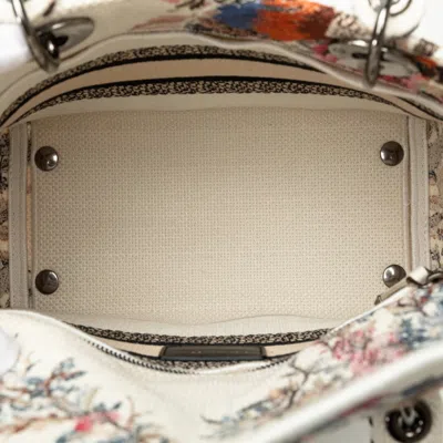 Dior Christian  Multi-color White Canvas Handbag Shoulder Bag In Multi-color, White