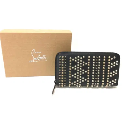 Pre-owned Christian Louboutin Black Leather Long Wallet (bi-fold) ()