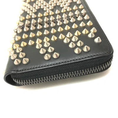 Pre-owned Christian Louboutin Black Leather Long Wallet (bi-fold) ()