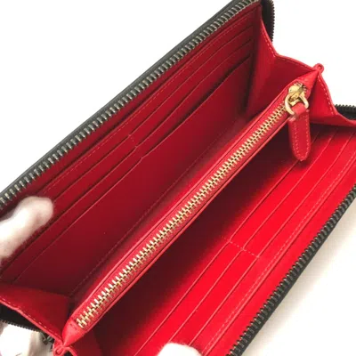 Pre-owned Christian Louboutin Black Leather Long Wallet (bi-fold) ()