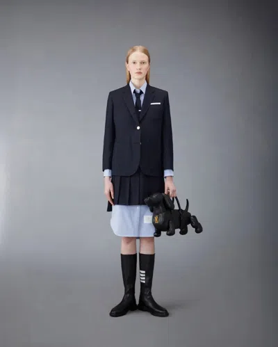 Thom Browne Blue Oxford Stripe Shirt Midi Dress In Light Blue