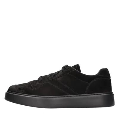 Doucal's Suede Sneakers In Nero Neri E Grigi