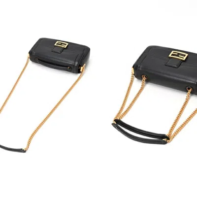 Pre-owned Fendi Black Leather Shoulder Bag ()
