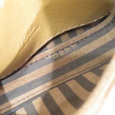 Pre-owned Fendi Camel Light Brown Canvas Leather Pouch Shoulder Bag () In Camel, Light Brown