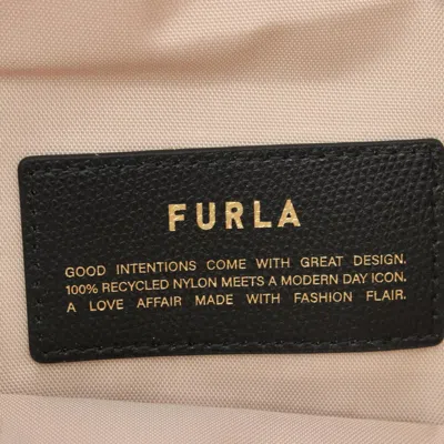 Furla Pink Leather Nylon Canvas Tote Bag In Beige, Pink