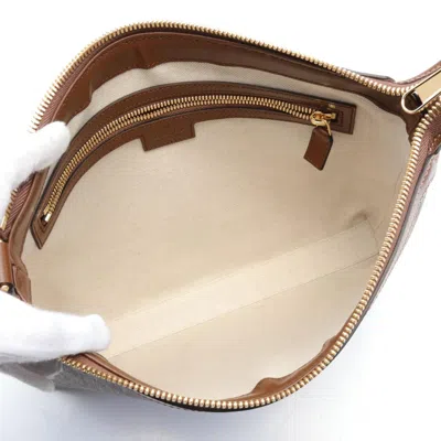 Gucci Beige Brown Pvc Leather Messenger Bag Shoulder Bag In Beige, Brown