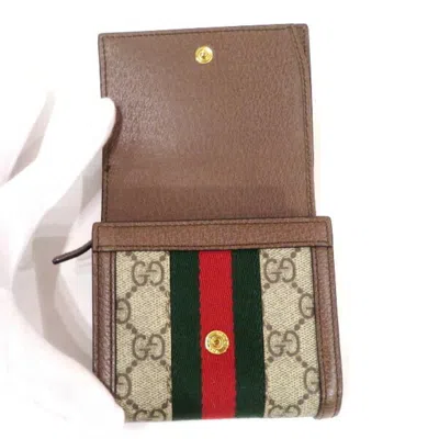 Pre-owned Gucci Beige Canvas Coin Purse/coin Case ()