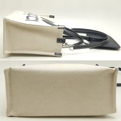 Pre-owned Gucci Beige Navy Canvas Tote Bag () In Beige, Navy