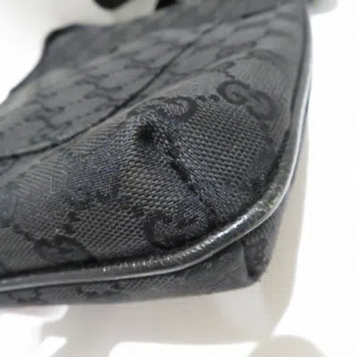 Pre-owned Gucci Black Gg Canvas Leather Shoulder Bag ()
