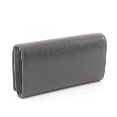 Gucci Black Leather Long Wallet (bi-fold) In Black