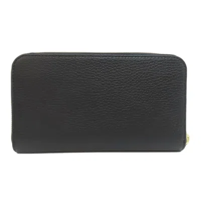 Pre-owned Gucci Black Leather Long Wallet (bi-fold) ()