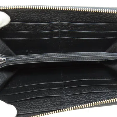 Pre-owned Gucci Black Leather Long Wallet (bi-fold) ()