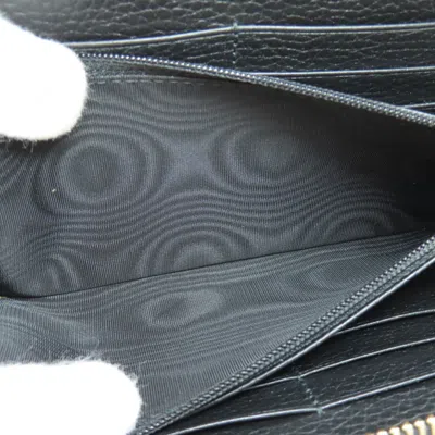 Pre-owned Gucci Black Leather Long Wallet (bi-fold) ()