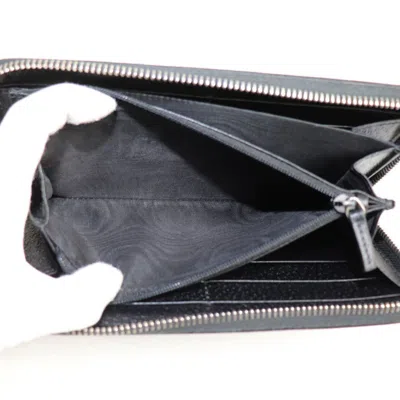 Pre-owned Gucci Black Leather Long Wallet (bi-fold) ()