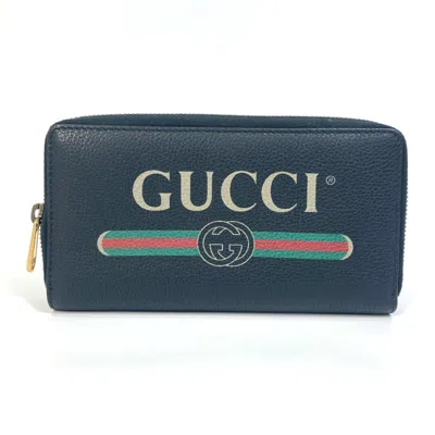 Pre-owned Gucci Black Leather Long Wallet (bi-fold) ()