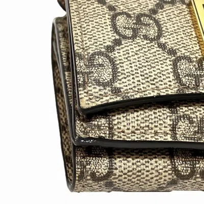 Pre-owned Gucci Brown Gg Supreme Canvas Coin Purse/coin Case ()