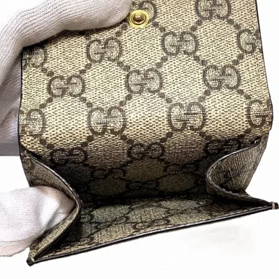 Pre-owned Gucci Brown Gg Supreme Canvas Coin Purse/coin Case ()