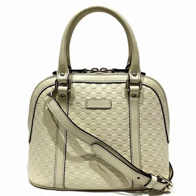 Pre-owned Gucci Ivory Leather Handbag Shoulder Bag ()