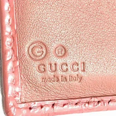 Pre-owned Gucci Pink Leather Wallet (bi-fold) ()